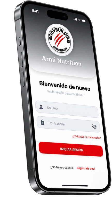 App Armi Nutrition en un teléfono